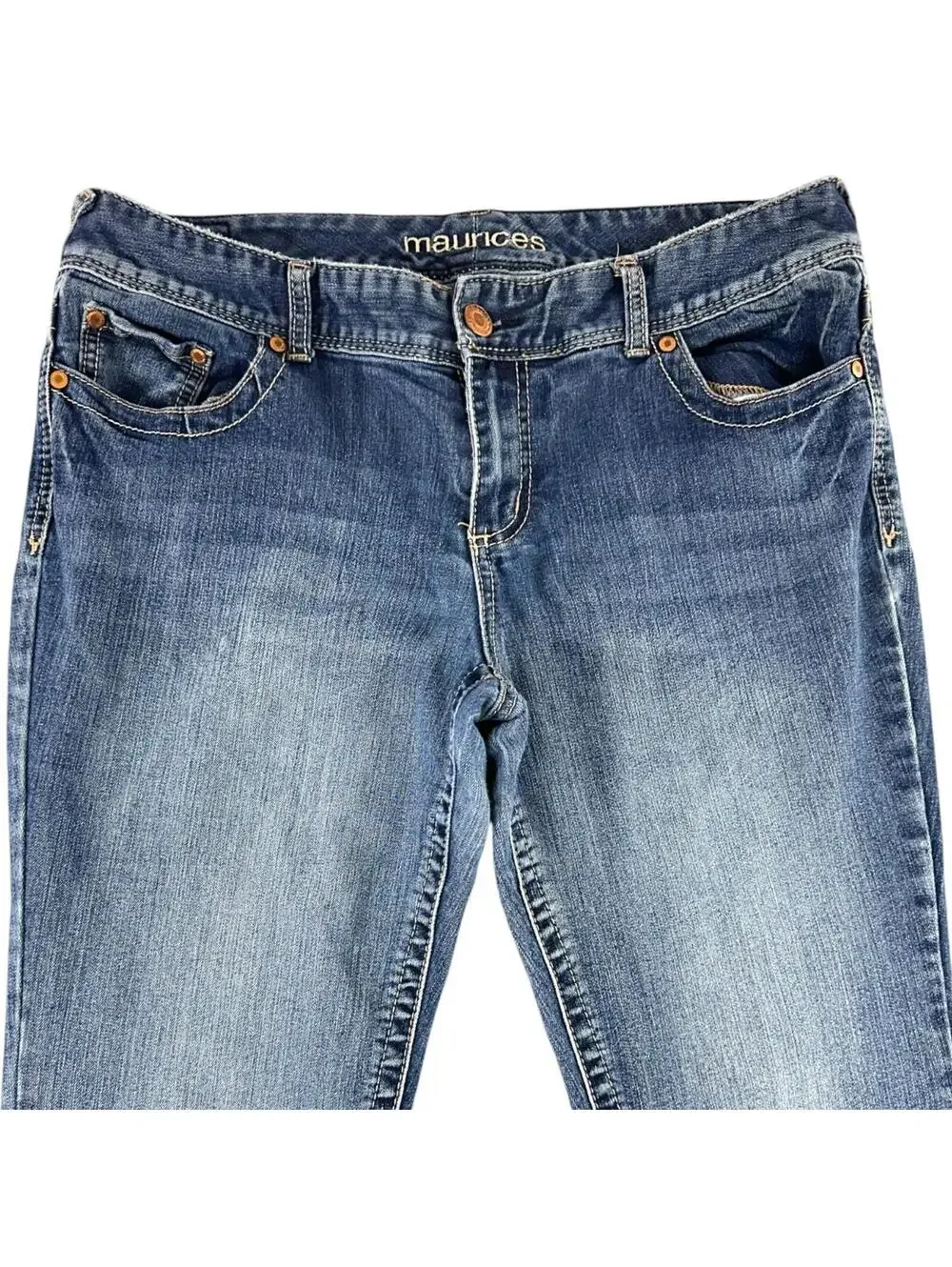 Maurices Medium‎ Wash Embroidered Bootcut Jeans
